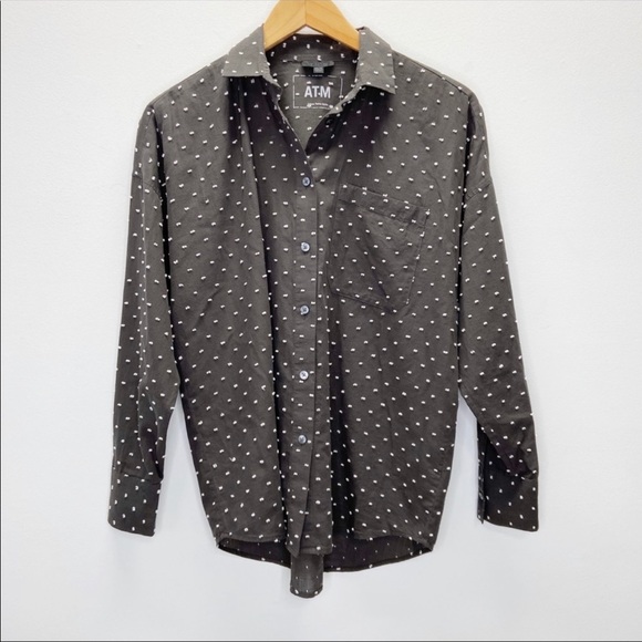 ATM Anthony Thomas Melillo Clip Dot Boyfriend Top - Picture 5 of 8